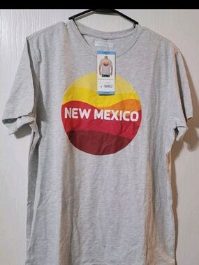 State of Mind New Mexico Graphic Tee - Light Gray with Yellow, Orange, Red